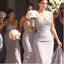 Nicht übereinstimmende Lace Chiffon A-Linie Benutzerdefinierte Brautjungfer Kleider, Billige Einzigartige Tüll Lange Brautjungfer Kleid, BD123