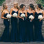 Women Elegant Cheap Sweet Heart Navy Mermaid Long Bridesmaid Dresses, WG151