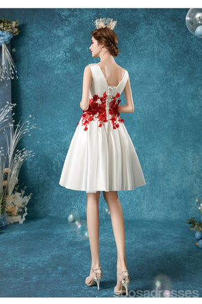 V Neck Dusty Pink Tulle Beaded Κοντά Homecoming Φορέματα Online, Φθηνά Κοντά Φορέματα Prom, CM845