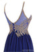 Halter Gold Lace Beaded Chiffon Short Φτηνά Homecoming Φορέματα Online, CM730