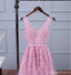 V Neckline Pink Lace Evening Prom Dress, Beliebte Lace Party Prom Dress, 17190