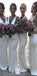 Col en V Blanc Sexy pas Cher de Longues Robes de Demoiselle d'honneur en Ligne, WG577