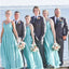 Tiffany Blue Straps Chiffon Vestidos de dama de honor largos baratos y personalizados, WG241