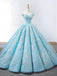 Off Shoulder Tiffany Blue Ball Gown Φτηνές Μακριά Βραδινά Φορέματα, Φθηνά Προσαρμοσμένα Γλυκά 16 Φορέματα, 18532