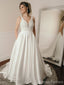 Vestidos de novia personalizados con cuello en V sin espalda sexy en línea, WD350