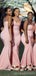 Mermaid One Shoulder Lace Applique Long Bridesmaid Dresses Online, WG916