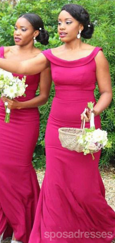 Simple Sleeveless Mermaid Long Bridesmaid Dresses Online, WG923