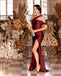 Mismatched Burgundy Mermaid Cheap Long Bridesmaid Dresses Online,WG1274