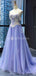 Off Shoulder Lilace See Through Long Evening Prom Robes, Evening Party Prom Dresses, 12240