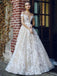 A-line Deep V Neck Off The Shoulder Prom Dresses, Sweet 16 Prom Dresses, 12466