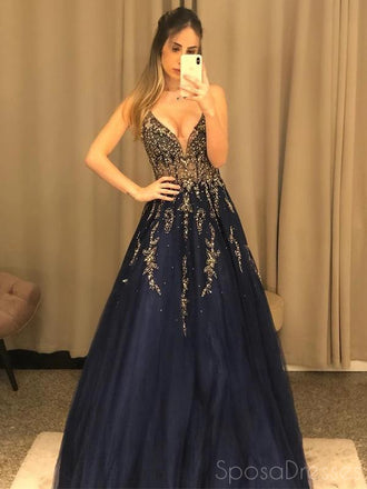 Querida pescoço ouro lantejoulas uma linha barato longo Evening Prom Dresses, Evening Party Prom Dresses, 12350