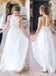 High Neck White Lace Long Sheath Simple Design Wedding Party Dresses, WD0089