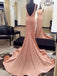Sirena Sexy Blush Pink Evening Prom Dresses, vestidos de fiesta largos sin espalda, 17121
