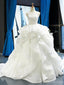 Scoop Ball Gown Lace Bodice Ruffles Φθηνά νυφικά σε απευθείας σύνδεση, φθηνά νυφικά, WD622