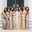 Long Sleeves Gold Sequin Mermaid Cheap Long Bridesmaid Dresses Online, WG256