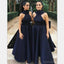 Moda Halter negro A-line corto barato dama de honor vestidos en línea, WG552