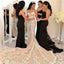 Robes de demoiselle D'honneur longues à bas prix en dentelle noire en ligne, BD109
