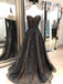 Sweetheart Black Lace Beaded A-line Long Evening Prom Dresses, Cheap Sweet 16 Vestidos, 18430