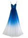 Chiffon Blue Ombre Σπαγγέτι Μακαρόνια Φθηνά Μακριά Βραδινά Φορέματα, Sweet16 Φορέματα, 18392