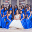 Blue Mermaid One Shoulder Cheap Long Bridesmaid Dresses,WG1603