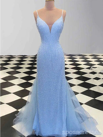 Querida pescoço ouro lantejoulas uma linha barato longo Evening Prom Dresses, Evening Party Prom Dresses, 12350
