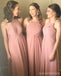 Vestidos de dama de honor largos de gasa gris en línea, vestidos de damas de honor baratos, WG687