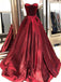 Γλυκιά μου Σκούρο Κόκκινο Α-γραμμή Φτηνές Long Βραδινά Φορέματα Prom, Βραδινό Κόμμα Prom Φορέματα, 18621