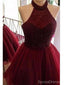 Halter Dark Red Tulle Short Cheap Homecoming Robes En ligne, CM834