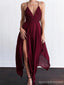 Simples Vermelho escuro alto como corte lateral vestidos baratos de Boas-Vindas 2018, CM512