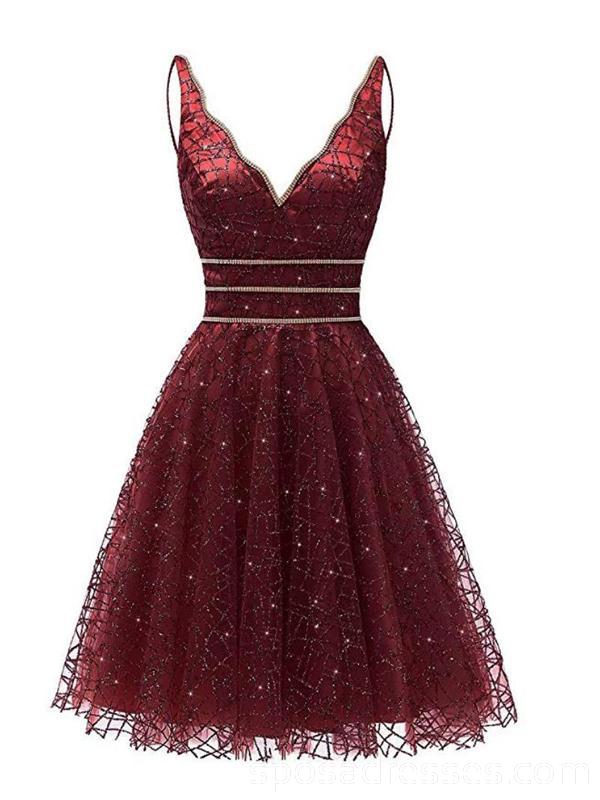 Sexy Backless Dark Sequin Dresses Homecoming Online, Cheap Short Prom Dresses, CM760