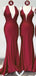 Mismatched Cheap Mermaid Burgundy Sleeveless Long Bridesmaid Dresses Online, WG1146