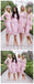Mangas largas de color Rosa de Encaje de Sirena Hoteles de Corto Vestidos de Dama de honor en Línea, WG257
