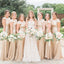 Simple Sheath Cap Sleeves Gold Sequin Long Bridesmaid Dresses Online, WG889