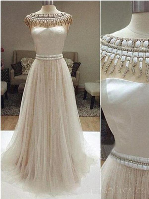 esses de bal de longue durée, robes de mariage charmantes perles, robes de bal Tulle, WD0126