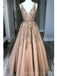 V Neck Lace Beaded Μακριά βραδινά φορέματα Prom, Φθηνά φορέματα Custom Party Prom, 18600