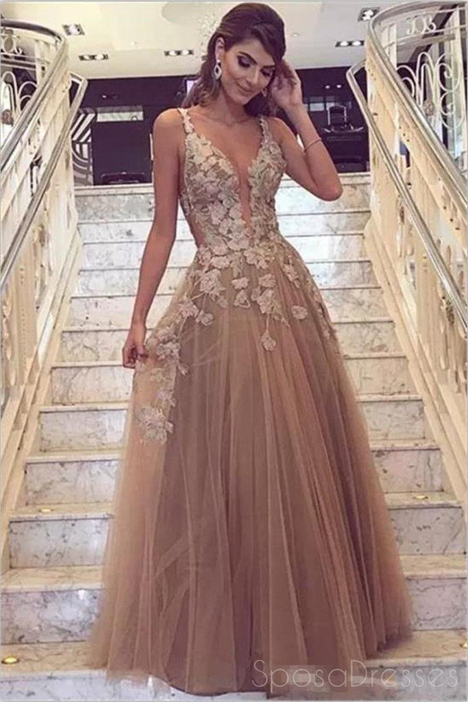 V spaghetti de cou attachent l'A-ligne de tulle que le bal d'étudiants bon marché habille en ligne, PD0130