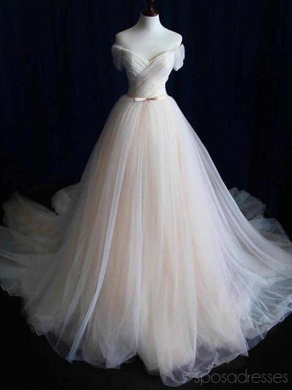 De l'épaule ride simple robes de mariée bon marché robes de noce en ligne, bon marché, WD484