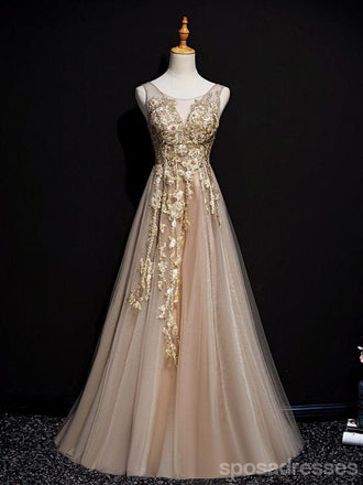 Querida pescoço ouro lantejoulas uma linha barato longo Evening Prom Dresses, Evening Party Prom Dresses, 12350