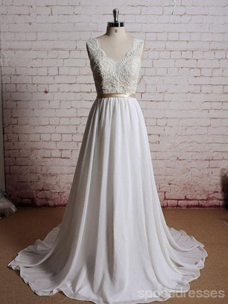 Lace V Neck A-line Baratos Vestidos De Praia De Praia, WD386