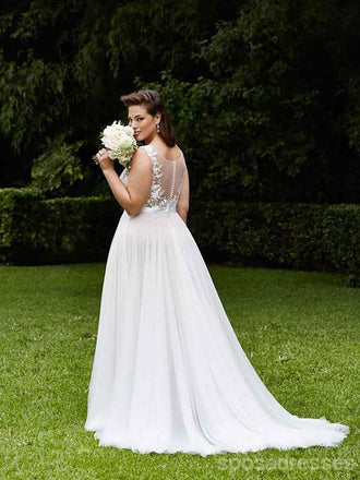 Sexy Beach Ver a Través de Una línea de Vestidos de Boda en Línea, WD407