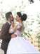 Weiß sehen durch vom Schulternlangarmschnürsenkel richten Hochzeitskleider online, WD410 aus