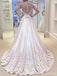 Ver a través de cordón mangas largas alinean trajes de novia vestidos de la boda del cordón en línea, baratos, WD451