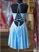 Correas de espagueti azules de gasa casual sexy Cortos vestidos de fiesta baratos en línea, CM566