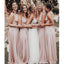 Vestidos de dama de honor largos rosa convertibles en línea, vestidos de damas de honor baratos, WG741