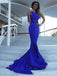 Sexy Royal Blue Mermaid Maxi Long Prom Dresses,Evening Dresses,13123