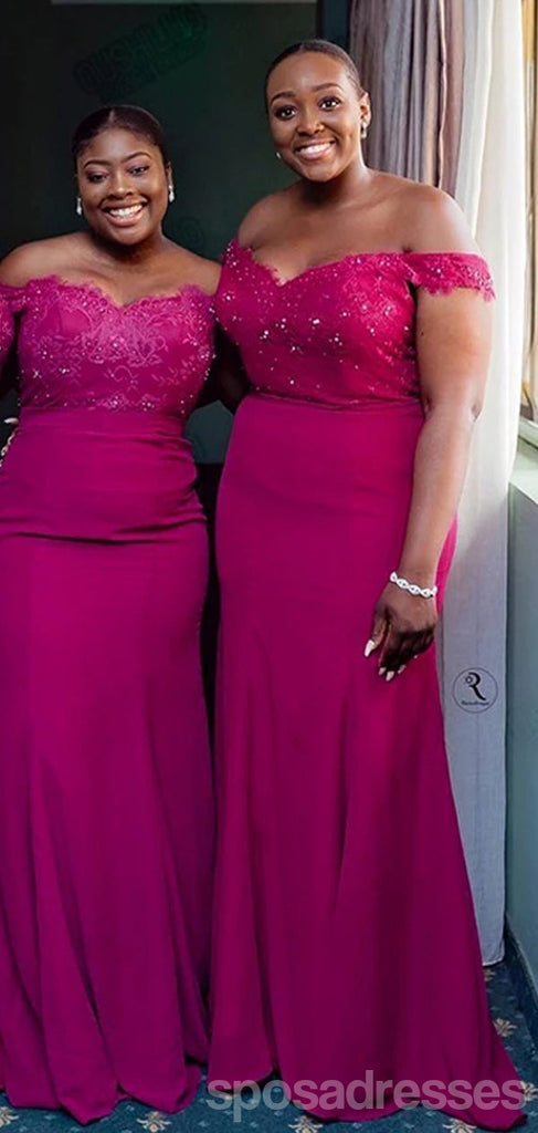 Vestidos de dama de honor largos baratos de Dusty Rose Cheap Sirena en línea, WG548