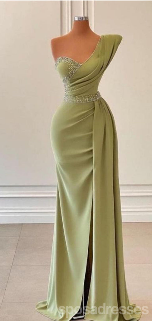 Sexy Green Mermaid One Shoulder Long Prom Dresses Online,13028