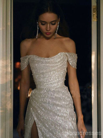 Querida pescoço ouro lantejoulas uma linha barato longo Evening Prom Dresses, Evening Party Prom Dresses, 12350