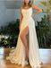 Simple A-line High Slit Cheap Maxi Long Prom Dresses Online,13240