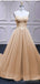 Champagne A-line Sweetheart Cheap Long Prom Dresses Online,12836